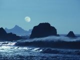 Moon Over Rockaway Beach, California