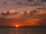 Blood-orange Sunset over the Pacific Ocean, California