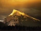 Golden Peaks of Rundle Mountain, Banff National Park, Alberta