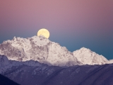 Moonset Over Mount Constance, Olympic National Park, Washington