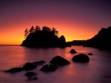 Seastacks Silhouetted at Sunset, Trinidad, California