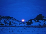 Moonset from Castle Trail, Badlands, South Dakota