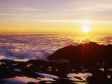 Sunset Over Fog, Mount Rainier National Park, Washington