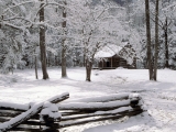 Carter Shields Cabin in Winter, Great Smoky Mountains National Park, Tennessee