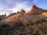 Sandstone Formations at Sunset, Arches National Park, Utah