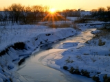 Winter Sunset Along Franklin Creek, Lee County, Illinois