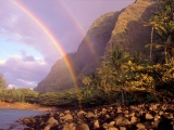 Double Rainbow, Kee Beach, Kauai, Hawaii
