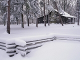 Rustic Cabin in Winter, Brown County State Park, Indiana